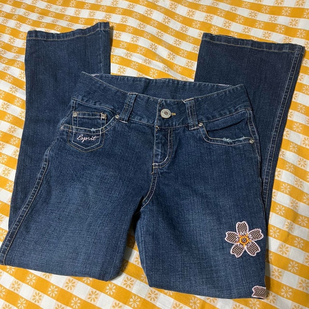 Vintage embroidered esprit bootcut jeans
